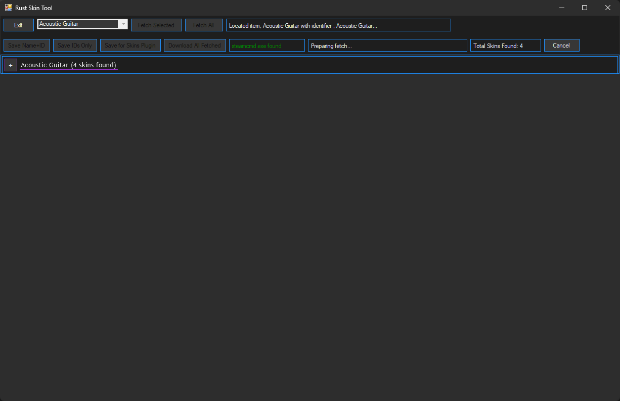 Skin Downloader Fetch Selected